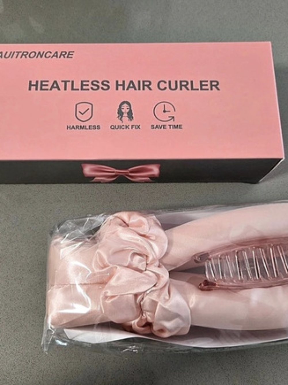 AUTRONCARE Heatless Hair Curler Pink NWT